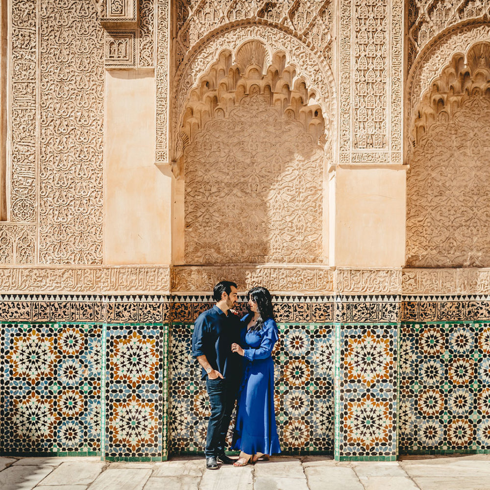 Elopement in Marrakech, Engagement Marrakech in the Medina tour old city © Ettore Franceschi